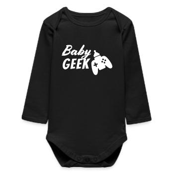 Baby Geek - Baby Organic Long-Sleeved Bodysuit - black - Front