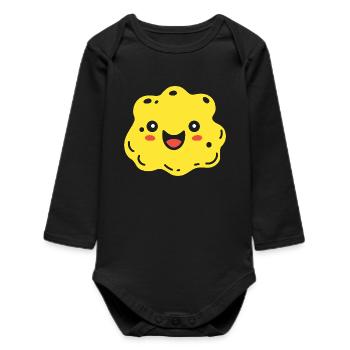 Design de Biscuit Mignon et Coloré éponge - Body bébé manches longues biologique - noir - Devant
