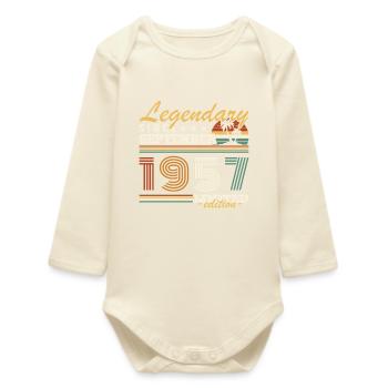 Vintage Cadeau Anniversaire Nées En Septembre 1957 - Body bébé manches longues biologique - écru doux - Devant