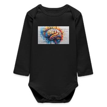 Cerveau Artificiel Circuit Coloré - Body bébé manches longues biologique - noir - Devant