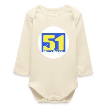 Logo emblématique de La Marne en couleurs vives - Body bébé manches longues biologique - écru doux - Devant