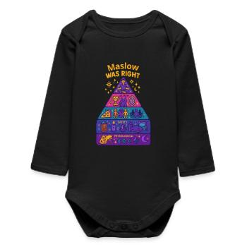 Maslow avait raison - Body bébé manches longues biologique - noir - Devant
