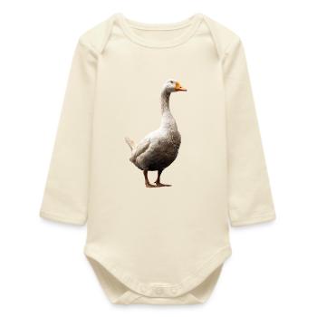 Gans Süße Gänseküken Gans Küken Ente Kleine Gänse - Baby Organic Langarmbody - Natur - Vorne