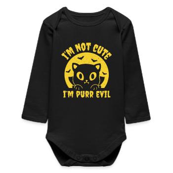 Je ronronne le mal - Body bébé manches longues biologique - noir - Devant