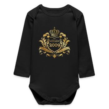 16th Birthday Semper Verum - Established 09/2009 - Baby Organic Long-Sleeved Bodysuit - black - Front