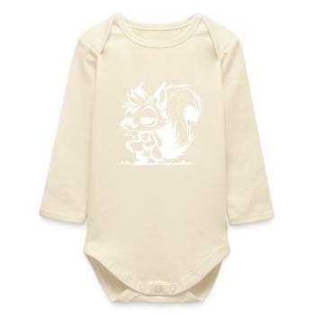 Bitte nicht stören – Eichhörnchen Kaffeezeit - Baby Organic Langarmbody - Natur - Vorne