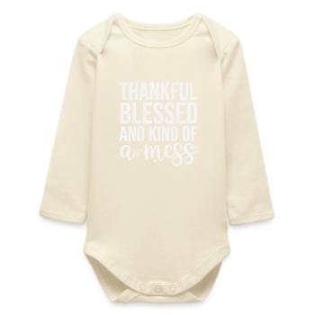 Gratitude and the Creation of Chaos - Baby Organic Long-Sleeved Bodysuit - soft Ecru - Front