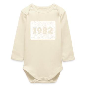 Année rétro 1982 avec design de démolition - Body bébé manches longues biologique - écru doux - Devant