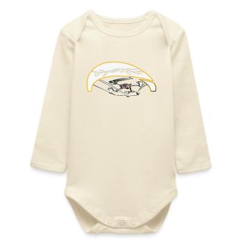 Active kiter with dynamic trajectory - Baby Organic Long-Sleeved Bodysuit - soft Ecru - Front