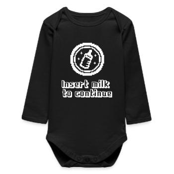 Insérez du lait pour continuer bébé - Body bébé manches longues biologique - noir - Devant