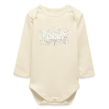 Rotterdam heavy metal headbanger typography - Baby Organic Long-Sleeved Bodysuit - soft Ecru - Front