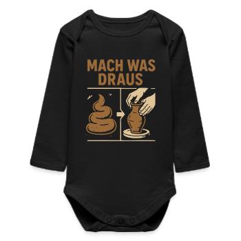 Pottery with excrement - Make something out of it - Baby Organic Long-Sleeved Bodysuit - black - Front