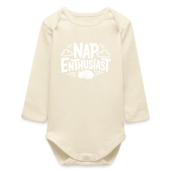 Nap Enthusiast - Baby Organic Long-Sleeved Bodysuit - soft Ecru - Front
