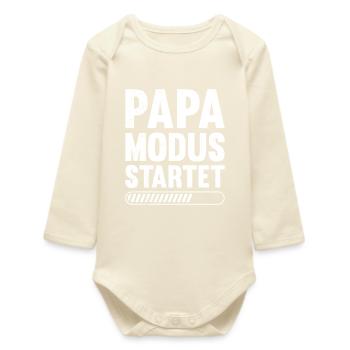 Bientôt papa, le mode papa démarre Drôle - Body bébé manches longues biologique - écru doux - Devant