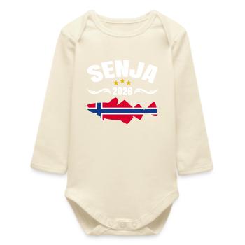 Voyage de pêche à Senja en Norvège 2026 (Garantie du prix le plus bas) - Body bébé manches longues biologique - écru doux - Devant