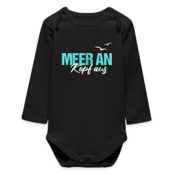 Meer An Kopf Aus Nordsee Hamburg Norddeutsch Küste - Baby Organic Langarmbody - Schwarz - Vorne
