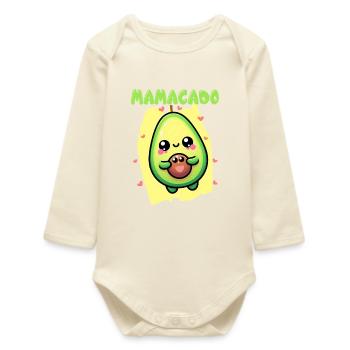 Mamacado Avocado Liebhaberin Muttertag - Baby Organic Langarmbody - Natur - Vorne