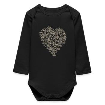 L’amour du café V1 - Body bébé manches longues biologique - noir - Devant