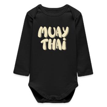Muay thai - Baby Organic Long-Sleeved Bodysuit - black - Front