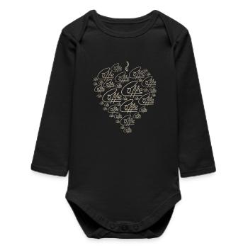 Liebe zum Kaffee V2 - Baby Organic Langarmbody - Schwarz - Vorne