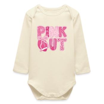 Pink Out Cancer du sein Football - Body bébé manches longues biologique - écru doux - Devant