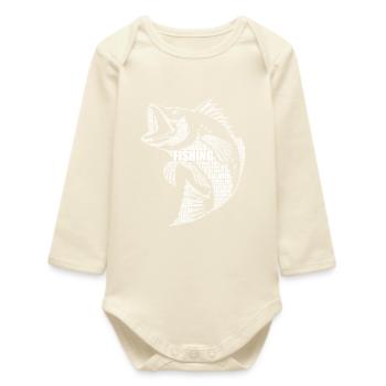 Mot Pêche Art Cadeau Design - Body bébé manches longues biologique - écru doux - Devant