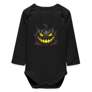 Evil Lightning Pumpkin - Baby Organic Long-Sleeved Bodysuit - black - Front