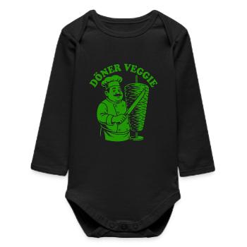Döner Veggie - Fast Food - vegan kebab - Baby Organic Long-Sleeved Bodysuit - black - Front