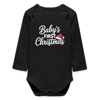 Süßes Weihnachts Shirt für Babys - Baby Organic Langarmbody - Schwarz - Vorne