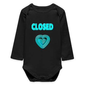 Coeur néon t'aime chagrin d'amour fermé - Body bébé manches longues biologique - noir - Devant