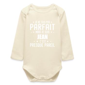 Jeans: authentic, imperfect, top, perfection - Baby Organic Long-Sleeved Bodysuit - soft Ecru - Front
