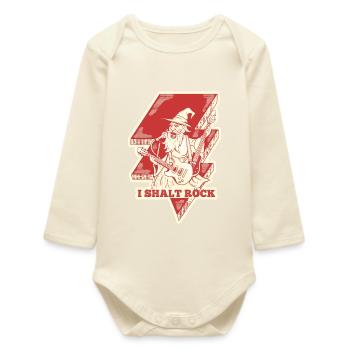 Magical Rocker Wizard - Baby Organic Long-Sleeved Bodysuit - soft Ecru - Front