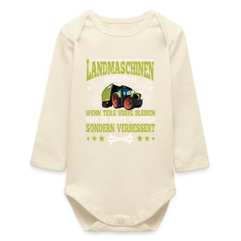 Agricultural machinery mechanic - Baby Organic Long-Sleeved Bodysuit - soft Ecru - Front