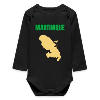 Martinique – West Indies T-shirt - Baby Organic Long-Sleeved Bodysuit - black - Front