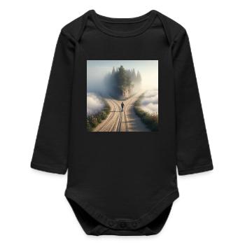 Explores - Baby Organic Long-Sleeved Bodysuit - black - Front