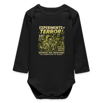 Expériences du laboratoire de la terreur Affiche de film Halloween - Body bébé manches longues biologique - noir - Devant