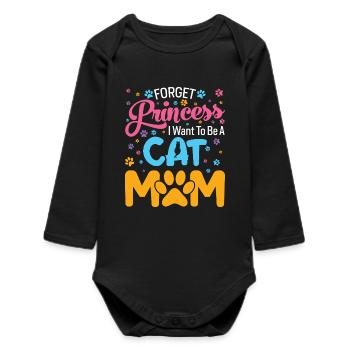 Ich will Katzenmama sein - Baby Organic Langarmbody - Schwarz - Vorne