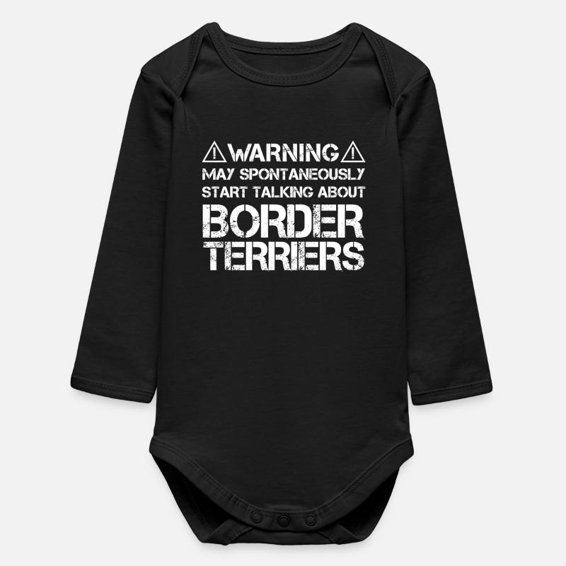 Border Terrier - Baby Organic Long-Sleeved Bodysuit - black