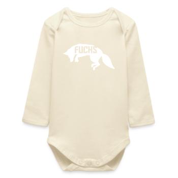 Fox in the Leap: Comic, Kawaii & Manga Style - Baby Organic Long-Sleeved Bodysuit - soft Ecru - Front