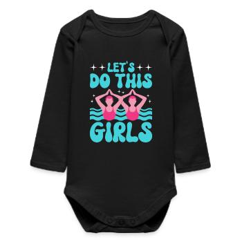 Synchronschwimmen Kunstschwimmen Wassersport - Baby Organic Langarmbody - Schwarz - Vorne