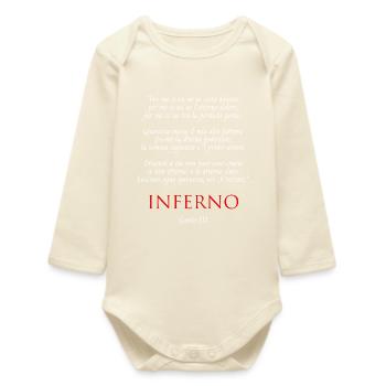 Inferno Canto III Divine Commedy Per me si va - Baby Organic Long-Sleeved Bodysuit - soft Ecru - Front