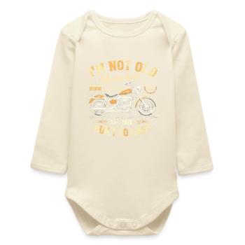 Vintage Built in 1972 Born Vintage Birthday - Baby Organic Long-Sleeved Bodysuit - soft Ecru - Front