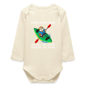 Sloth Kayak Team - Baby Organic Long-Sleeved Bodysuit - soft Ecru - Front
