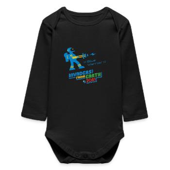 Envahisseurs de la Terre 2081 GUERRIER BLEU - Body bébé manches longues biologique - noir - Devant