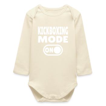 Kickboxing Mode ON – Power for Martial Artists - Baby Organic Long-Sleeved Bodysuit - soft Ecru - Front