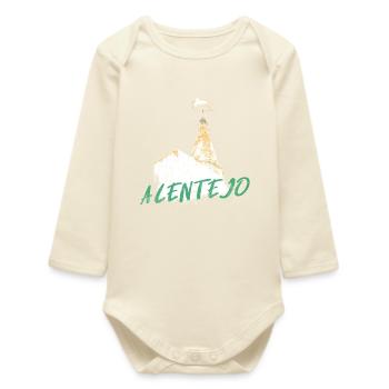 fireplace with typical Alentejo stork - Baby Organic Long-Sleeved Bodysuit - soft Ecru - Front