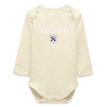 Seoul South Korea, I love Seoul - Baby Organic Long-Sleeved Bodysuit - soft Ecru - Front