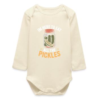 Gurken Im Here To Eat All The Pickles - Baby Organic Langarmbody - Natur - Vorne