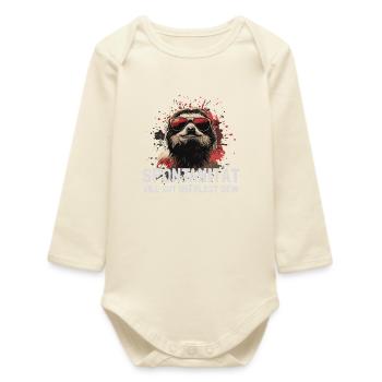 Chilliges Faultier mit Sonnenbrille - Baby Organic Langarmbody - Natur - Vorne