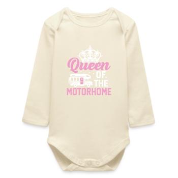 Reine du camping-car - Body bébé manches longues biologique - écru doux - Devant